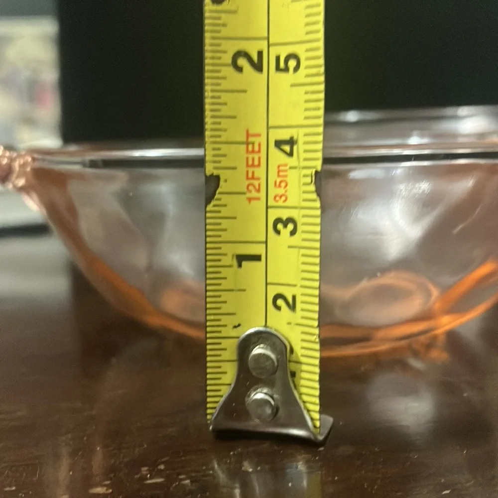Set of 3 Vintage Thumbprint Pink Depression Glass Berry / Dessert Bowls